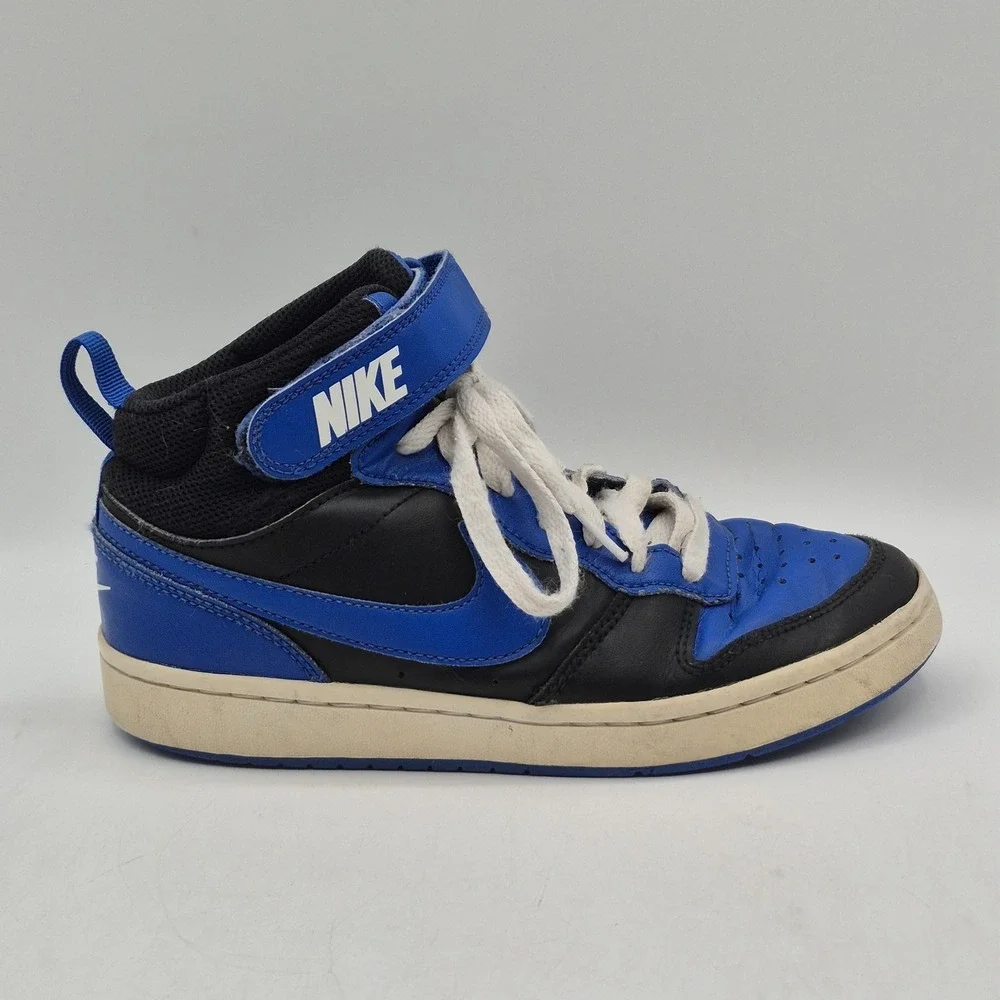 Nike Shoes Youth Size 4.5Y Blue‎ Mid Top Strap Basketball Sneakers DM8872-001